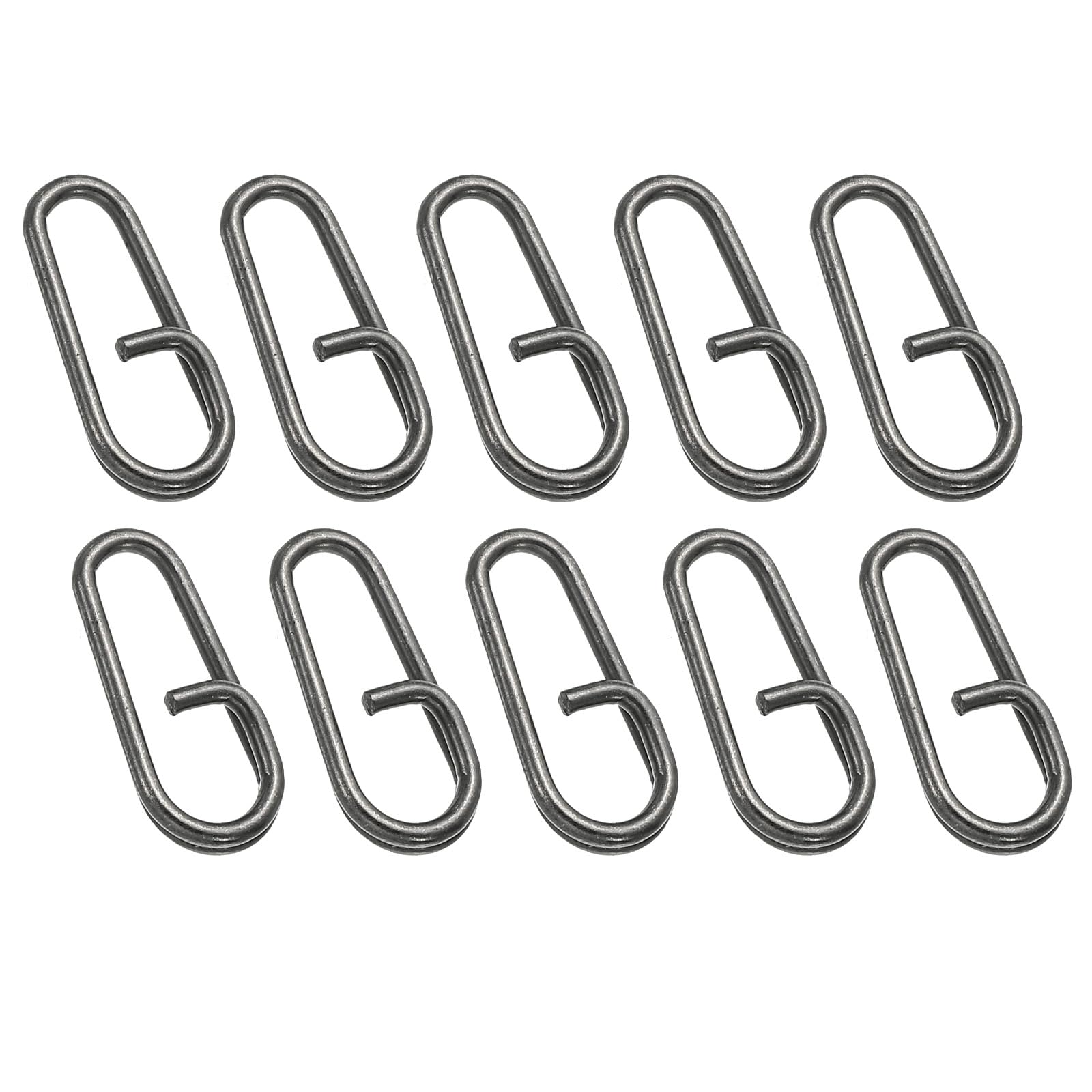 PATIKIL 0.7 x 0.31 Inch Fishing Snaps Clips, 50 Pack Stainless Steel Oval Split Rings Fishing Fishing Tackle Quick Change for Freshwater Saltwater, Black