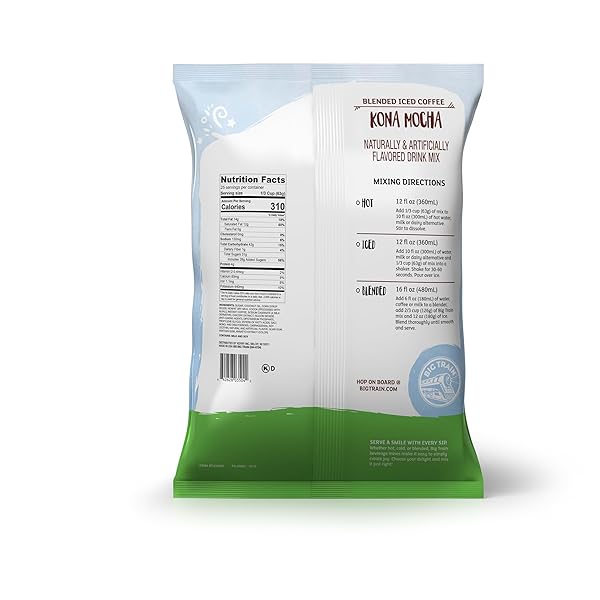 BIG TRAIN KONA MOCHA BLENDED ICE COFFEE BEVERAGE MIX, 3.5 POUND (PACK OF 1)