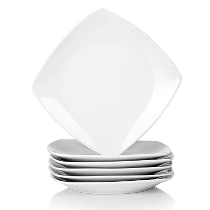 MALACASA, Serie Julia, 6 TLG. Set KLEIN Dessertteller Porzellan 16,7cm Kuchenteller für 6 Personen