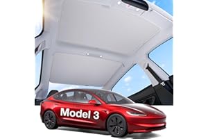 Wigoo 2024 Upgrade Tesla Model 3 Sunshade Roof [Never Sag, Nano Ice-Crystal Coatings] 3-Gen Heat Insulation Glass Roof Sun Shade, Accessories for Tesla Model 3 2020~2024, Tesla Interior Gray