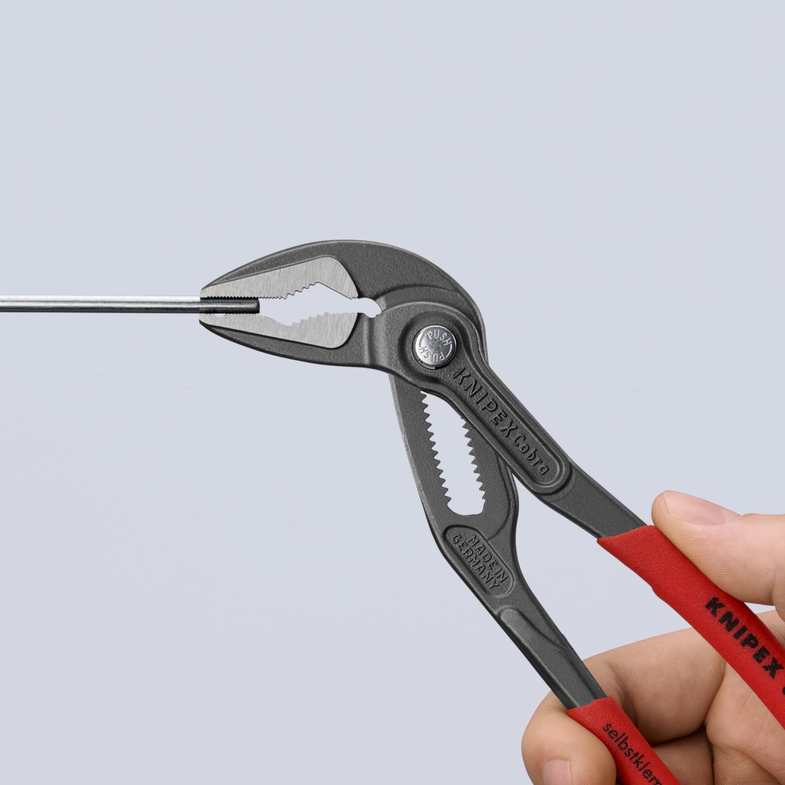 KNIPEX Cobra ES Wasserpumpenzange extra-schlank auf SB-Karte mit rutschhemmendem Kunststoff überzogen 180 mm, 87 51 180 SB 5