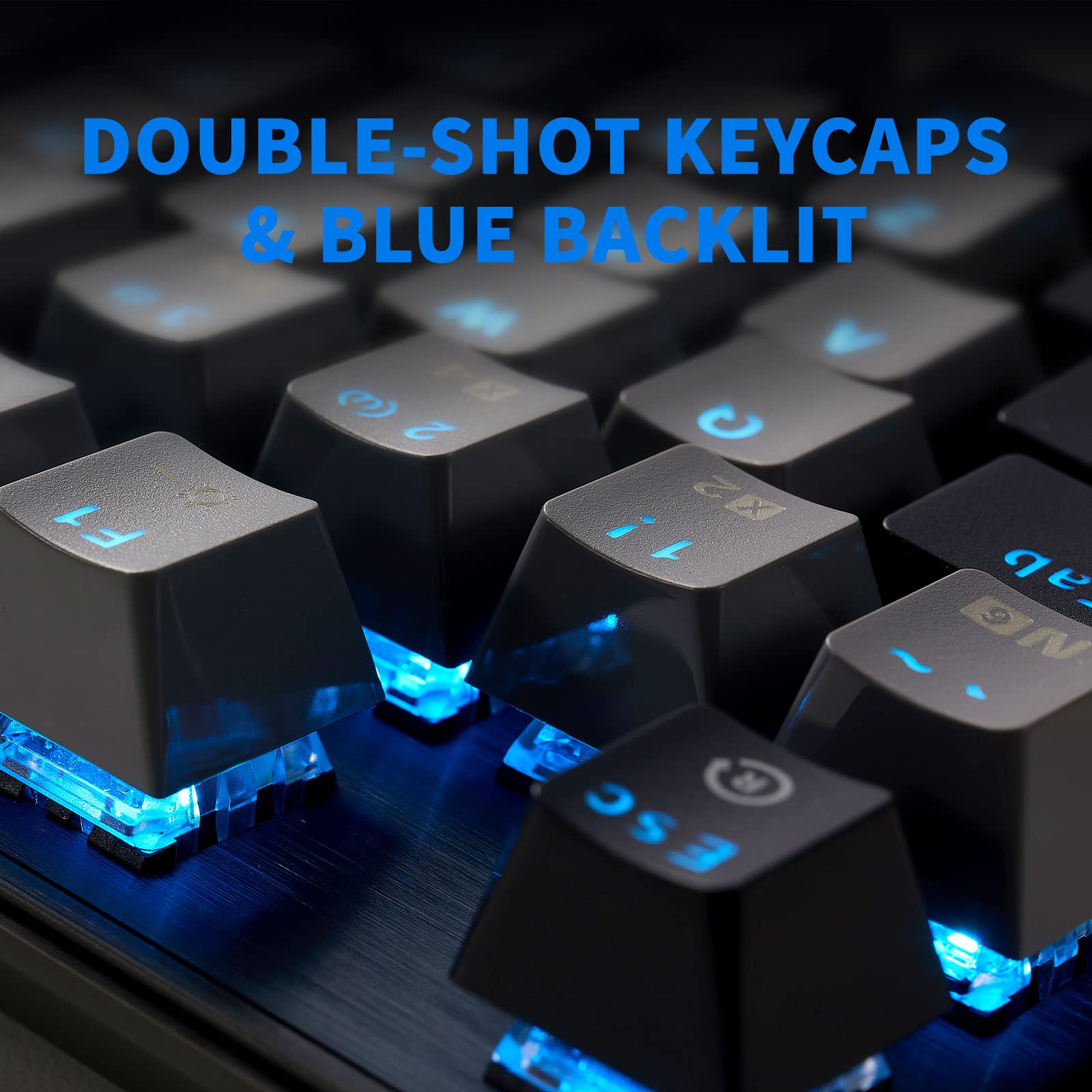 Hexgears メカニカルゲーミングキーボード GK715 104キー フルサイズ 有線コンピュータキーボード ホットスワップ可能 Kailh Box Switch ABSキーキャップ ブルーバックライトゲーミングキーボード PC/ノートパソコン用