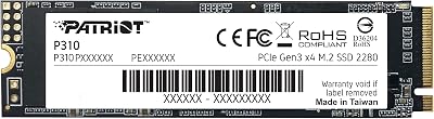 Patriot P310 240GB M.2 NVMe PCIe Gen3 x4 Internal SSD Low Power