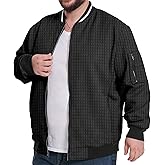SONICDEGREE Lightweight Bomber Jacket Big and Tall for Men Varsity Jacket Fall Baseball Outwear, 2XL-6XL