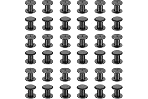 PATIKIL 50 Sets Chicago Screws, 7mm L Chicago Screws Phillips Binding Post Screw Bolts Leather Rivets Fasteners Connectors fo