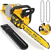 DDKUN 40V 16-Inch Chainsaw for DeWalt 20V Batteries(Battery not included) | Brushless,36 ft/s chain speed, auto oiler, tool-free tensioning, chain brake ,2 chains; Ideal for Wood/Tree Cutting, Pruning