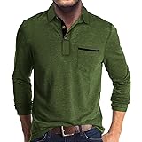 Mens Fashion Polo Shirts Cotton Classic Long Sleeve