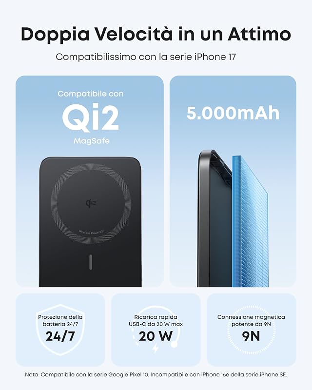 Nano Power Bank MagSafe 5000mAh Qi2 15W