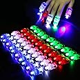 40 Pcs LED Finger Lights, 4 Colors Finger Flashlights, Battery Powered Light Up Finger Ring Toys, Mini Finger Lamps, Glow in The Dark Party Supplies for Rave Concert Shows (40Pcs)