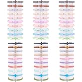 Vilvotons Cross Bracelets Bulk 60PC, Handmade Elastic Polymer Clay Bead and Adjustable Braided Rope Religious Wristbands for Christian Women Men, Inspirational Jewelry for Sunday Easter Christmas