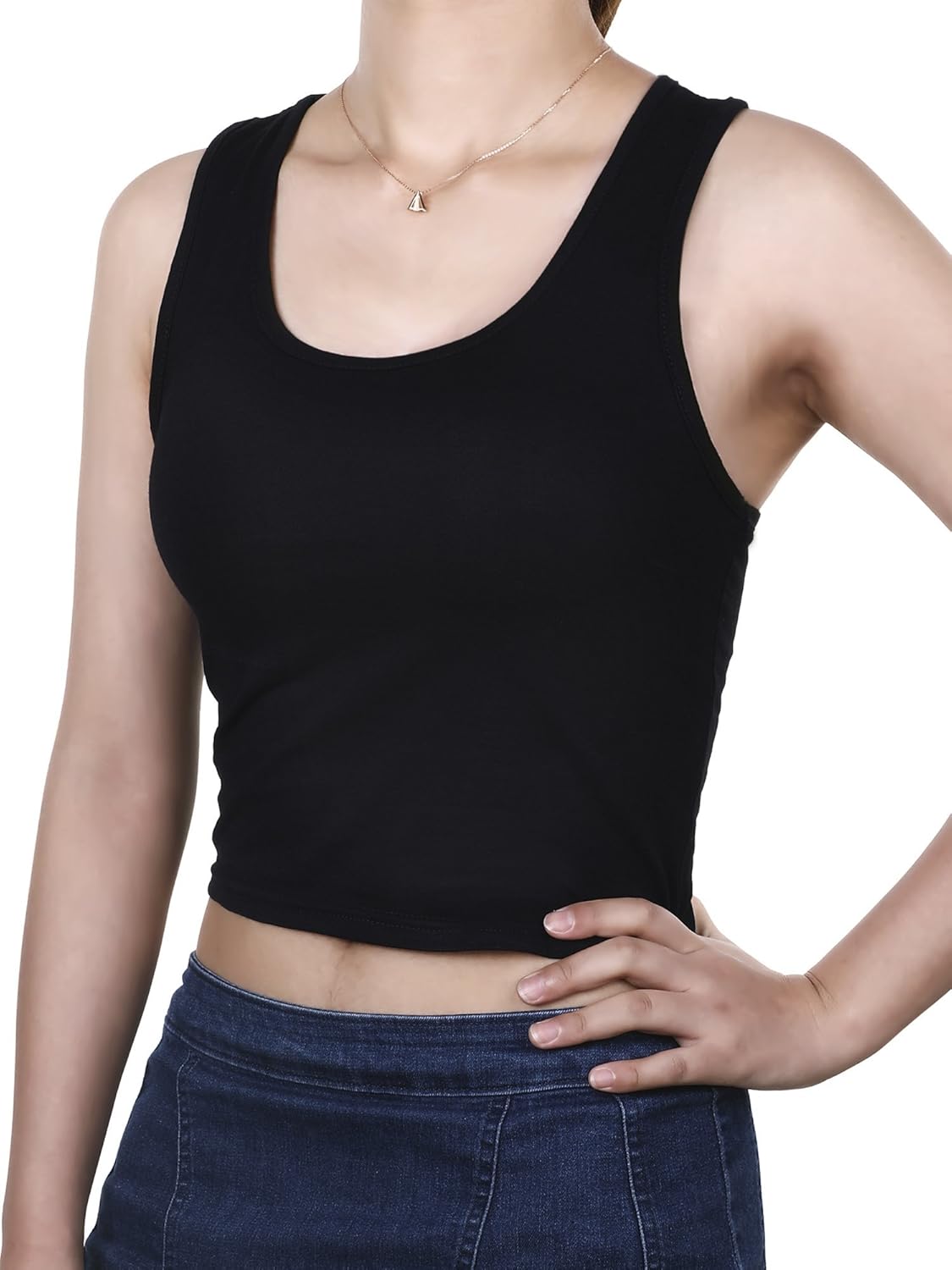 Boao 3 Pieces Women's Cotton Basic Sleeveless Racerback Crop Tank Top Sports Crop Top for Daily Wearing: Clothing