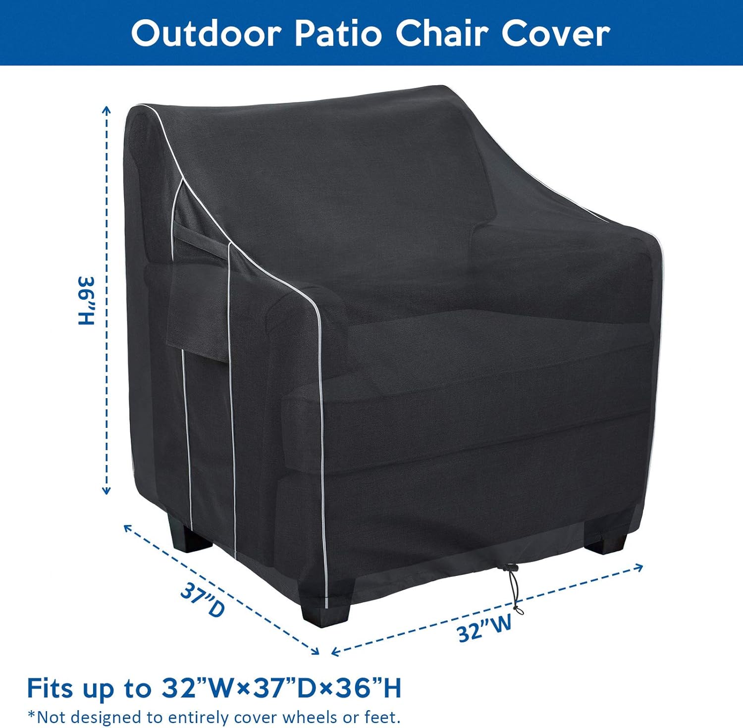 FORSPARK Patio Chair Covers Waterproof, Heavy Duty Outdoor Furniture Chair Covers, Fits up to 32 x 37 x 36 inches (W x D x H) 2 Pack: Kitchen & Dining