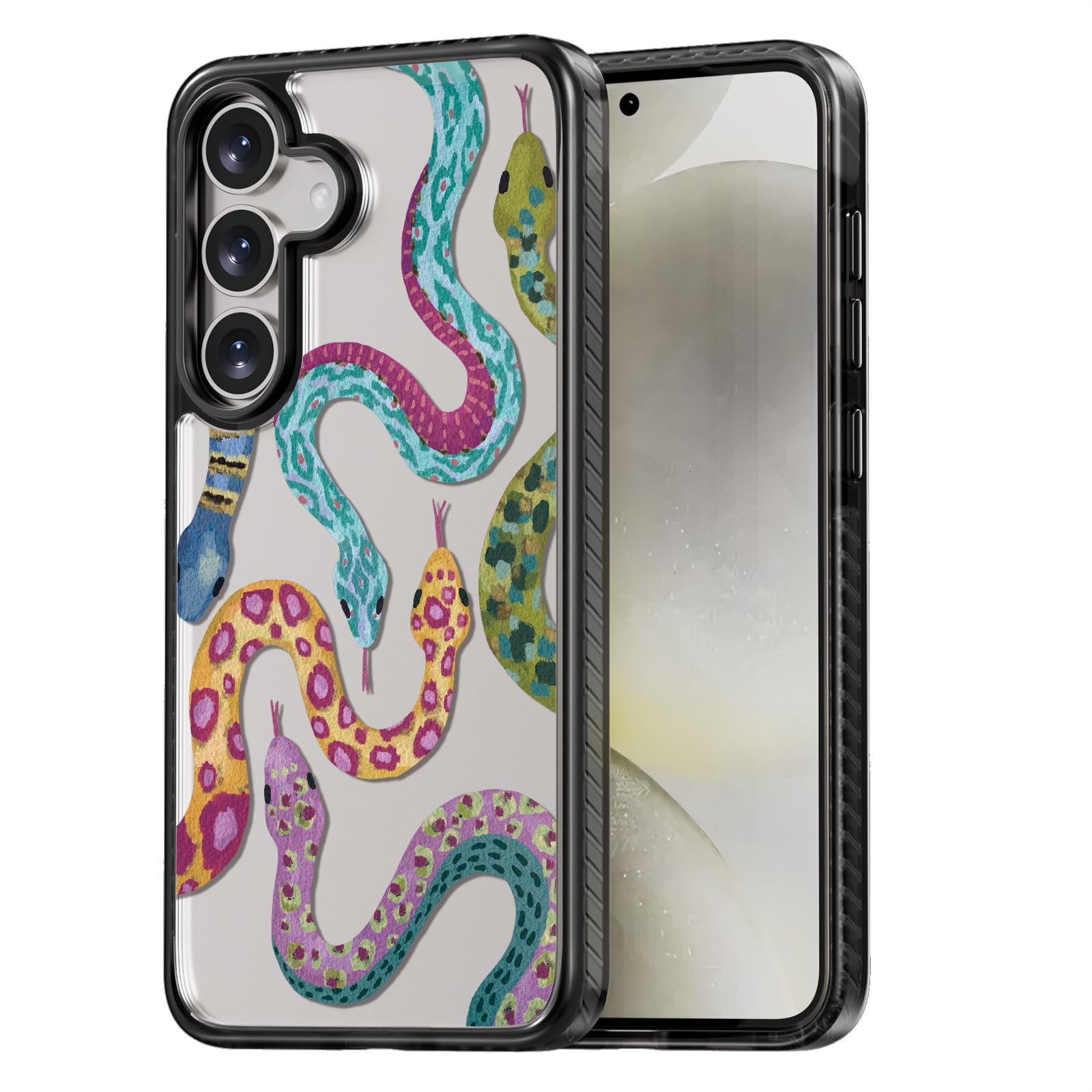 Photo 1 of Rosarnnah Compatible for Samsung Galaxy S25 Plus Case Cute Aesthetic - Durable Shockproof 6.6 ft Drop Impact Phone Case Cover with Funny Fashion Snake Design 6.7" Black