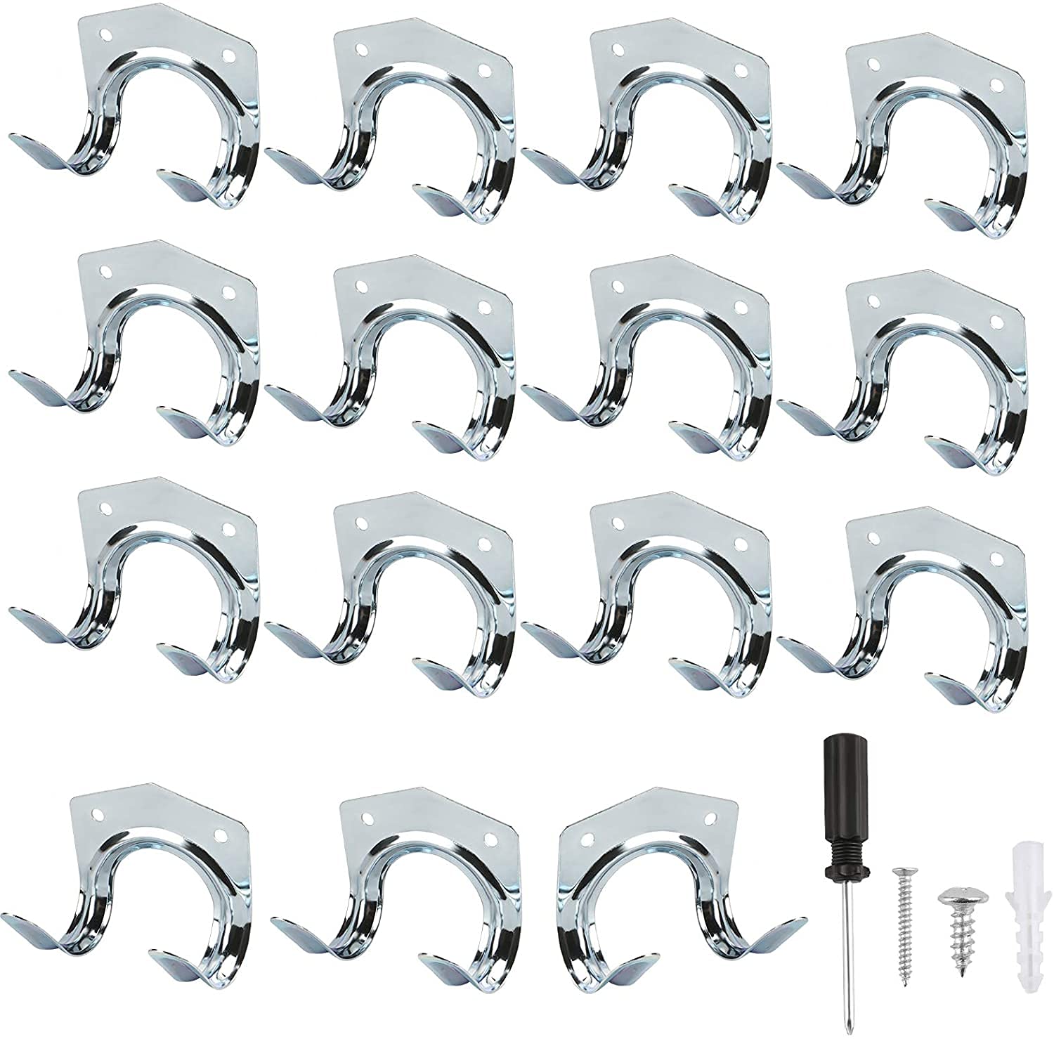 Yuechenggui 15 Stück gartengerätehalter Haken, Gerätehalter Garten, robuste Mehrzweck-Werkzeug-Haken, für Lager, Garage, Schuppen, Gartenwerkzeuge