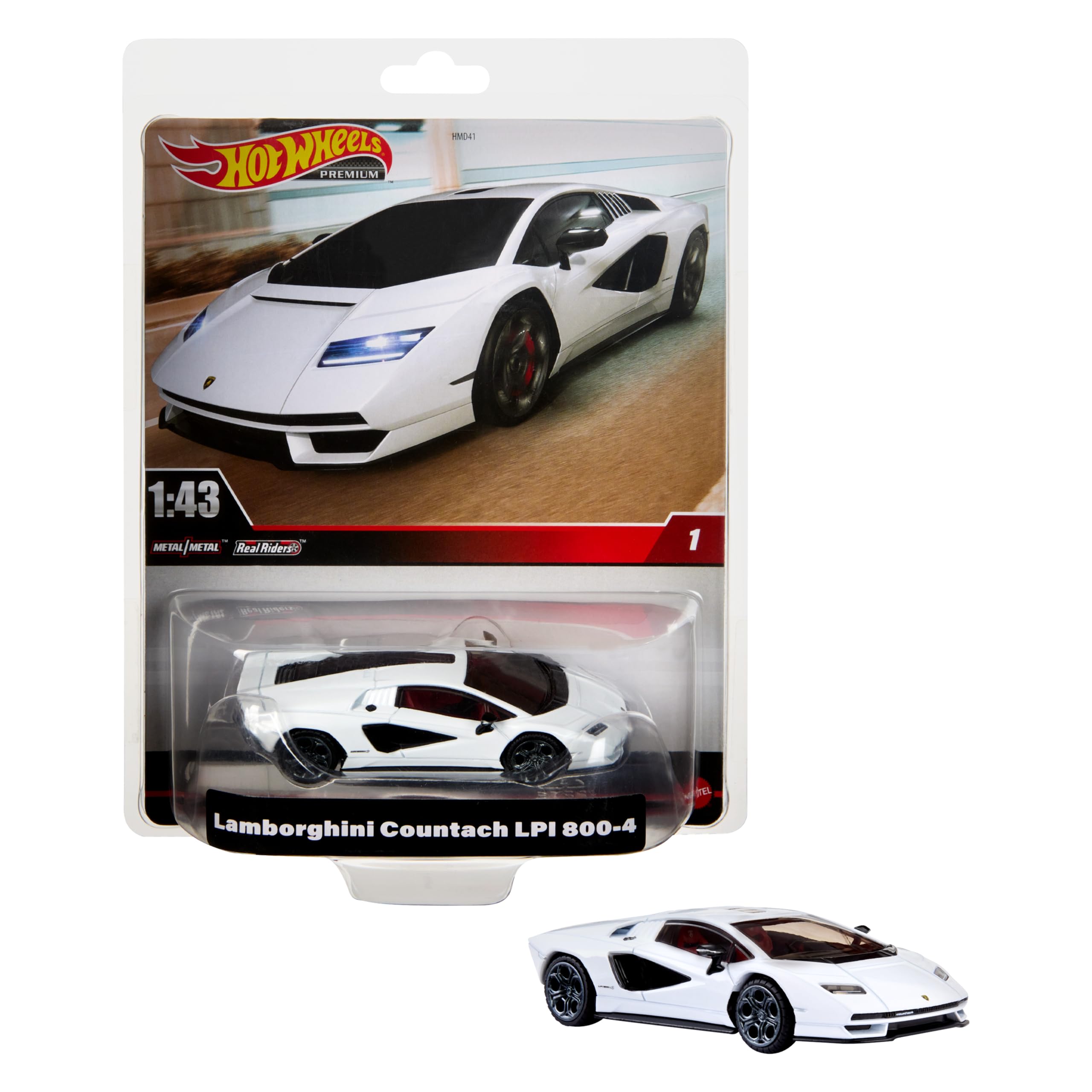 Hot Wheels Premium Lamborghini Countach LPI 800-4, 1:43rd Scale Vehicle, Officially Licensed Replicas for Adult Collectors, Real Riders Tires, Metal/Metal Body & Chassis, HMD49 — image 1