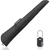 UDSKT Shotgun Case with TSA locks, Gun Case 52" Thick Padding Rifle Cases, Rifles Bag Accessories Lockable Zippers for Firearm Storage