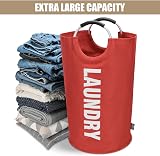 DOKEHOM 90L Large Collapsible Laundry Basket Freestanding Hamper Red view 5