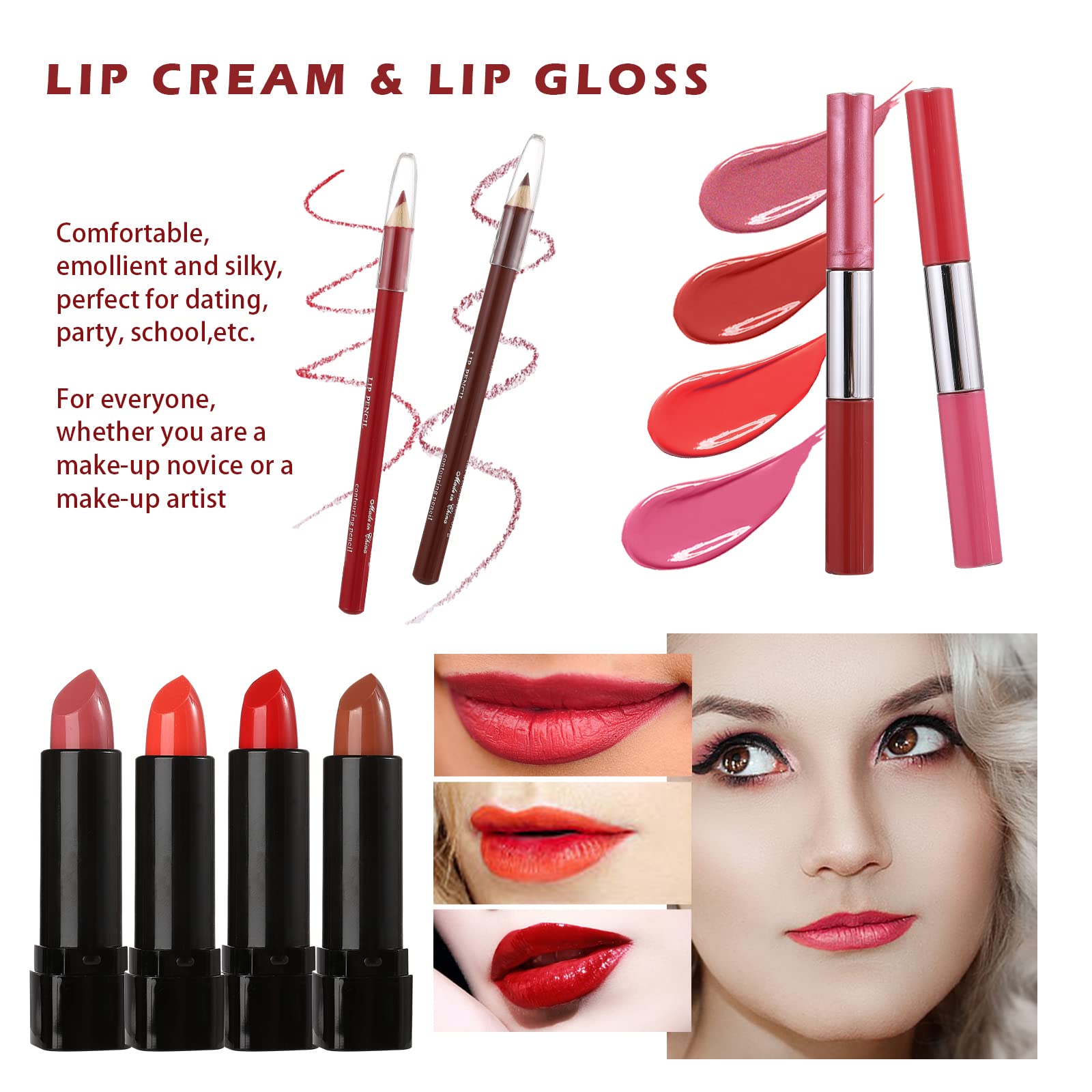All in One Makeup Kit for Teens, 106 Pcs Professional Makeup Kit for Women Full Kit, Include Eyeshadow Palette, Lipstick Set, Concealer, Foundation, Lipgloss, Makeup Brush(Silver)