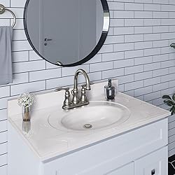 Design House Cultured Marble Vanity Top, Ivory