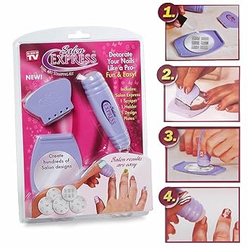 Airo Salon Nail Stamping Kit 5 Pre Designed Plate Decorate