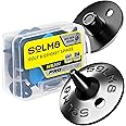 SOLM8 Metal Spikes for Golf and Cricket Shoe Spikes Replacement - 1/4 Inch 6mm Screw Type Metal Threading (Spanner Included)