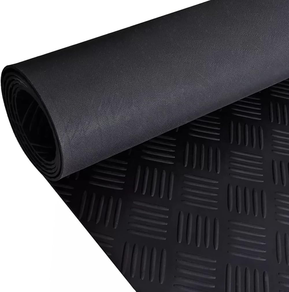 Nisorpa 1m x 5m Rubber Floor Mat Roll 3mm SBR 5 Bar Non Slip Heavy Duty