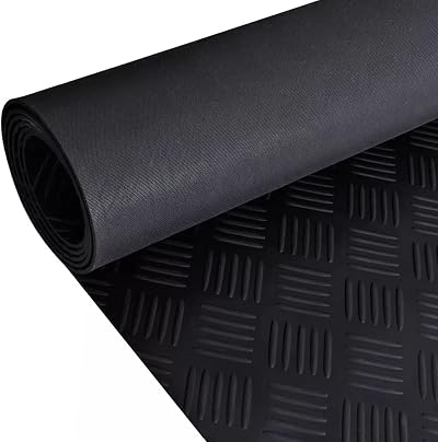 Nisorpa 1m x 5m Rubber Floor Mat Roll 3mm SBR 5 Bar Non Slip Heavy Duty