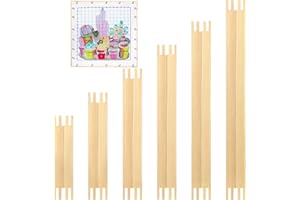Hotop 6 Sets Stretcher Bars for Needlework 6 Sizes Wooden Canvas Stretcher Bars for Needlepoint Embroidery Stitch Frame Set Bundle with Crafts