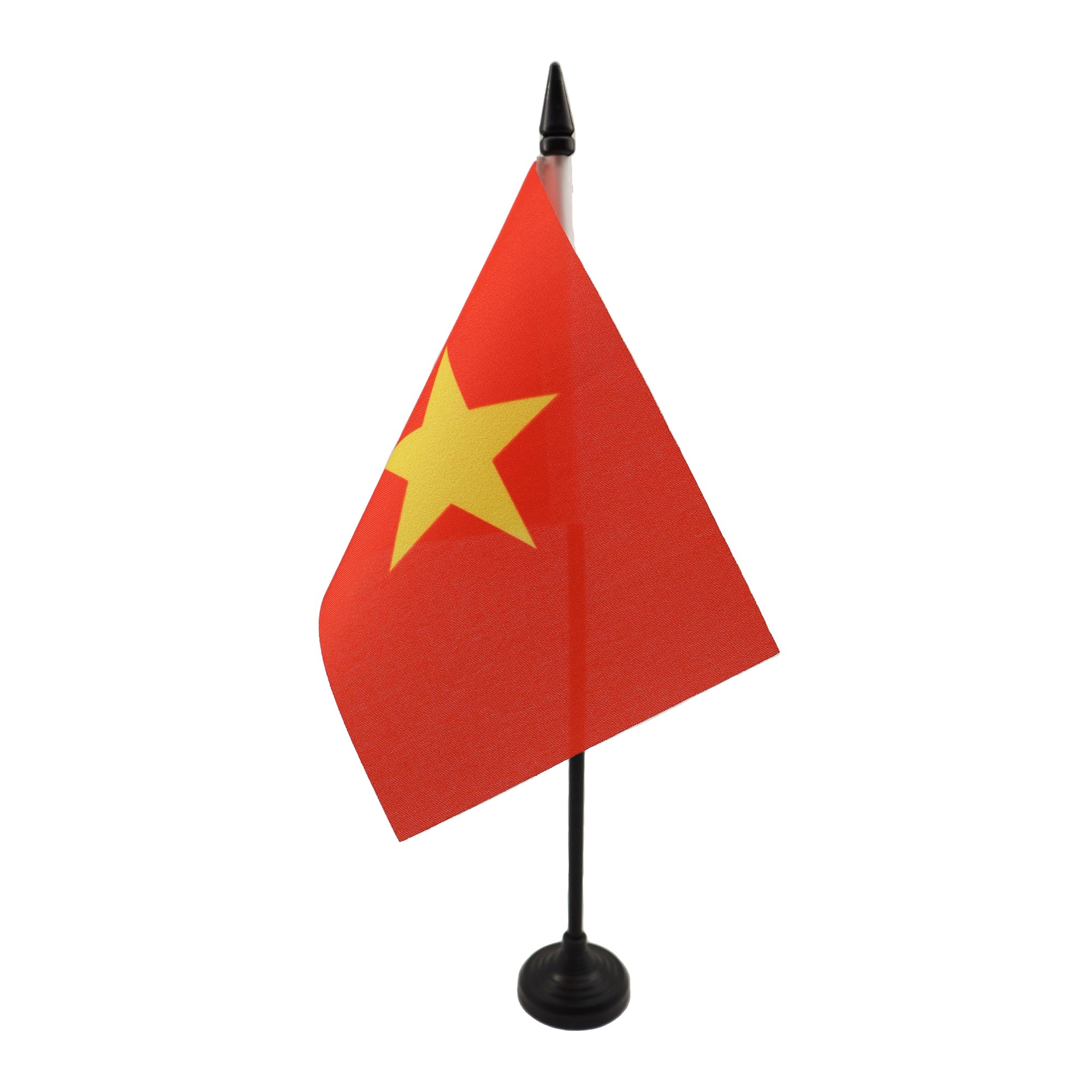 AZ FLAG - Vietnam Table Flag 4'' x 6'' - Vietnamese Office Mini Banner 100% Polyester 15 x 10 cm - Mini Desk Flag with 10'' Pole and Black Plastic Base