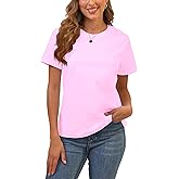 Cotton Basic T Shirts for Women,Crew Neck Short Sleeve Summer Shirts,Solid Loose Fit Tshirt, Plain Workout Tops, Undershirts