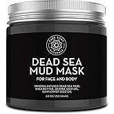 Pure Body Naturals Dead Sea Mud Mask - Face Mask and Body Mud for Acne, Blackheads, and Oily Skin - Facial Self Care for Men 