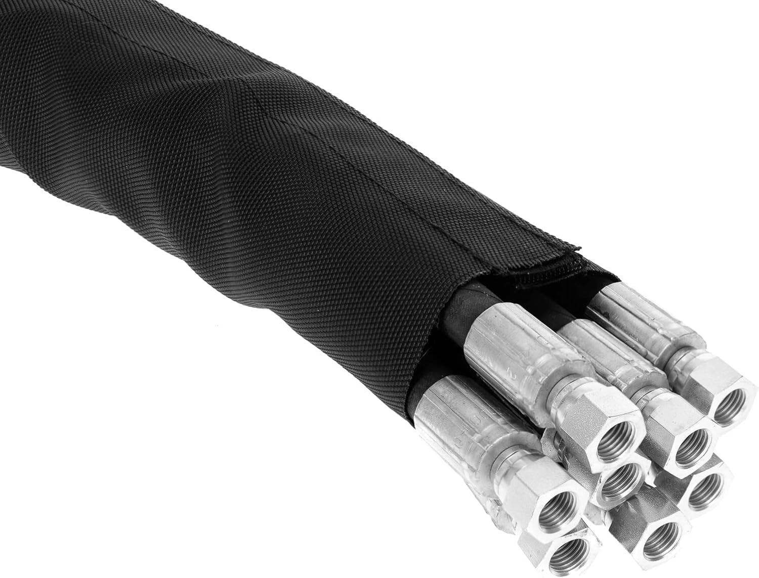 Safeplast Safe-Sleeve Wrap - Ø50 mm Diameter - Professional Hydraulic Hose and Cable Protector with hook-and-loop fastener, Flexible and Waterproof, 10 m Length, Black