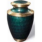 Cremation Urn for Human Ashes – Adult Brass Urn for Men or Women up to 200lbs – Handcrafted Memorial Burial Container – Suitable for Funeral or Display