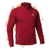 Roadbox Men's Quarter Zip Thermal Pullover, Fleece Lined Athletic Golf Sweatshirt, Long Sleeve Winter Running Workout Shirts