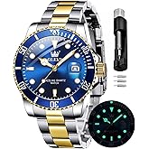 OLEVS Watches for Men Quartz Fashion Business Waterproof Analog Stainless Date Week Diamond Luminous Mens Watch