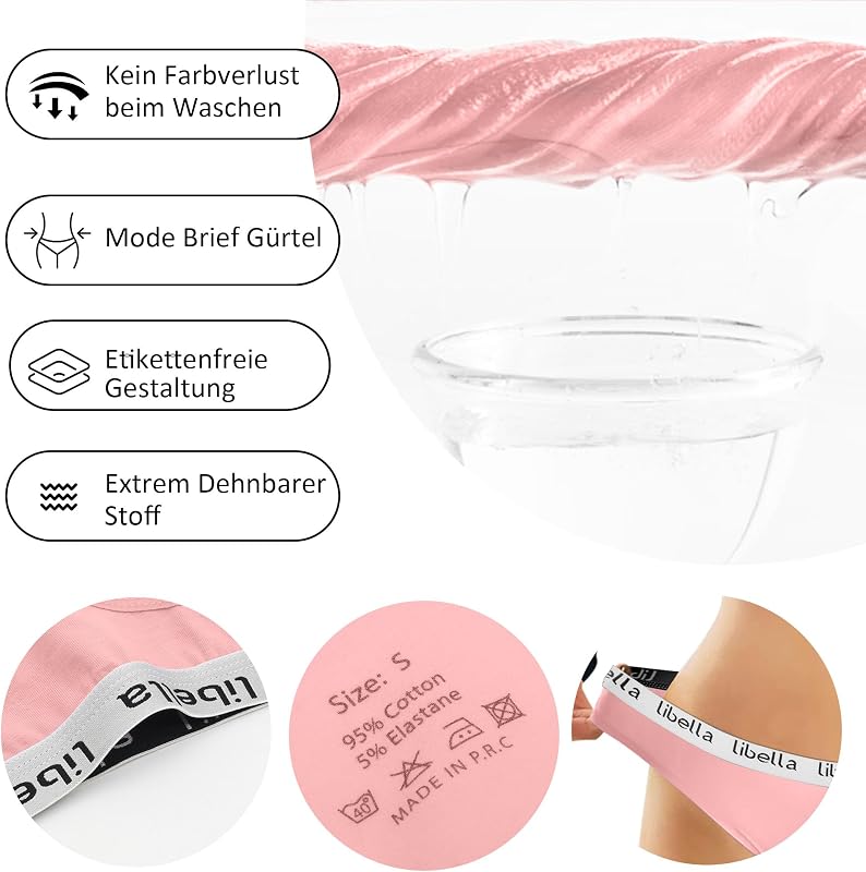 10er Pack String Tanga Damen Baumwolle Unterwäsche für Frau S — Foto 6 von 7