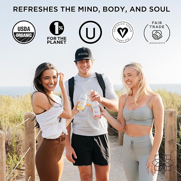 STEAZ – ORGANIC GREEN TEA – SUPERFRUIT (12 PACK) – ANTIOXIDANT BREW – 65MG NATURAL CAFFEINE, 90 CALORIES, VITAMIN C – CANE SUGAR SWEETENED ICED TEA – VEGAN, FAIR TRADE – 12 CANS, 16 FL OZ (473ML)