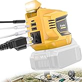 200W Power Inverter Compatible with DeWalt 20V Battery, Ecarke Real 200W DC 20V to AC 110V Battery Inverter, Portable Power Station Generator, Charger Adapter Powered Outlet 2 USB Ports &Type-C&AC