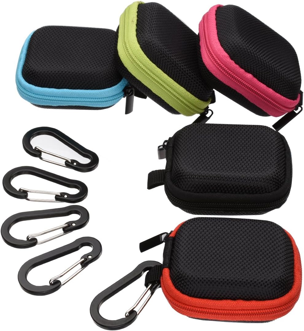 Airpods Case, Meuxan 5-Pack 5 Colors Protective Case Storage Bag for Airpods and Other Small Earbuds