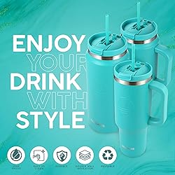 FAHRMOSIS 40 Oz Tumbler with Handle and Straw