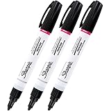 Sharpie Oil-Based Paint Marker, Medium Point, Black Ink, Pack of 3