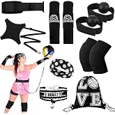 Honoson 7 Pcs Volleyball Training Equipment Aid for Practice | Volleyball Rebounder, Stuff, Accessories, Knee Pads and Arm Braces, Wristband, Drawstring Bag, Gear Gift for Beginners