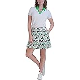 Stella Parker Womens Pleated Hem Pull-on Skort – UPF 50+, Built-in Shorts, On-Seam Pockets, 17” Length