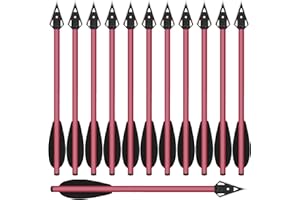 HUNTSPM Mini Crossbow Bolts Aluminium Crossbow Arrows 6.3" Sharp Broadhead Tips Hunting Arrows for 50-80lbs Mini Crossbow Archery Pistol-Hunting Shooting Target Practice