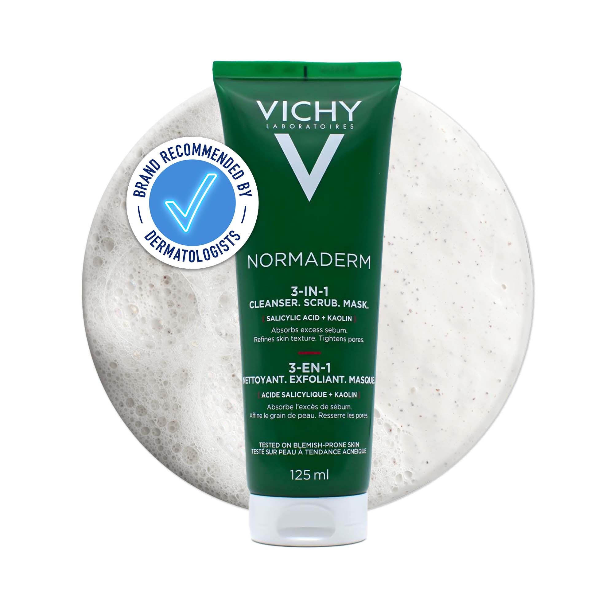 Vichy Normaderm 3-in-1 Mask, Scrub & Cleanser 125ml