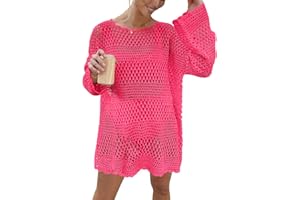 Prinbara Crochet Cover Up for Women Swimsuit Summer Bathing Suit 2025 Swim Hollow Out Bikini Swimwear Mesh Knit Beach Dress