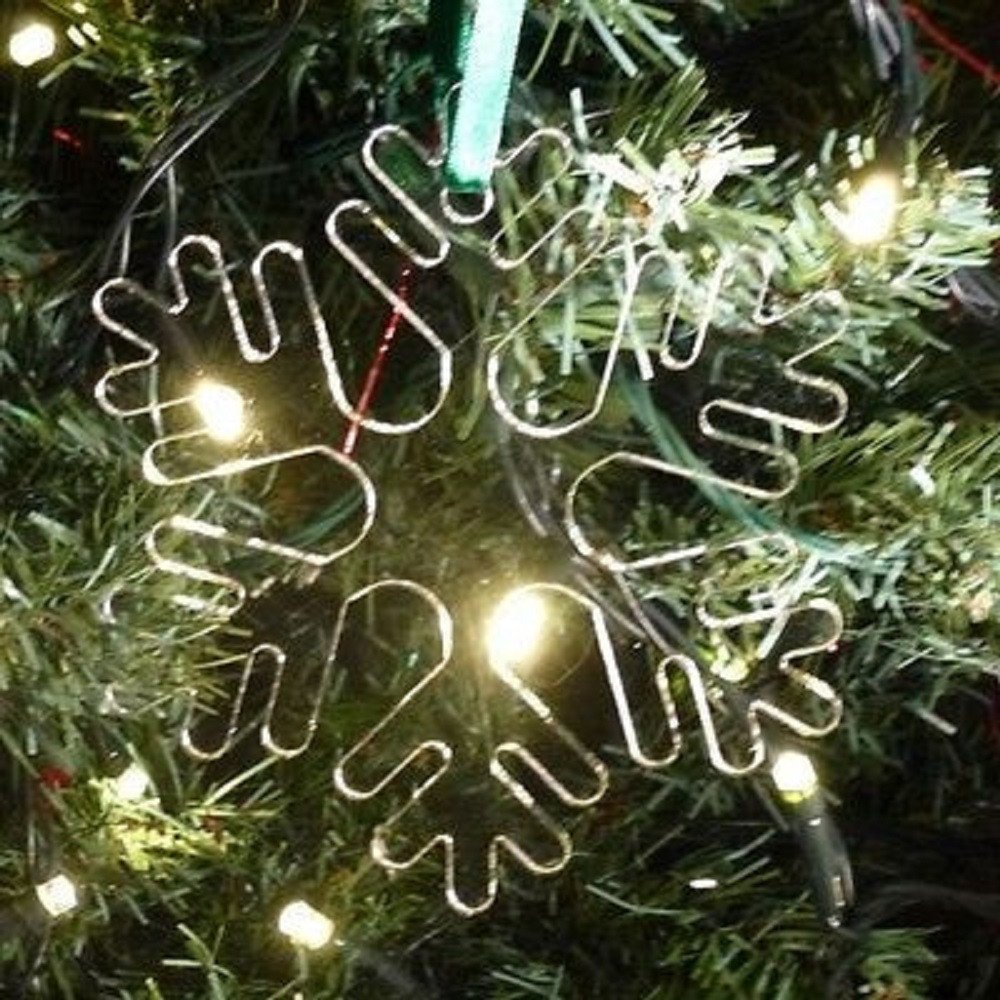 Super Cool Creations Snowflake Ice Clear Christmas Tree Decorations - Pack of 10