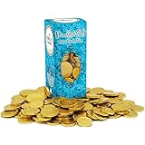 Hanukkah Chocolate Gelt - Nut-Free - Belgian Milk Chocolate Coins - Foil Wrapped Gold Coins - 1LB - OU D Kosher Chanukah Gelt