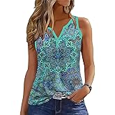 Tank Tops for Women Summer Tops Casual Button Down Shirts Loose Fit V Neck Sleeveless T Shirts
