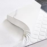 Sweetcrispy Mattress Topper Queen, Memory Foam 4 Inch, Cooling Pad | Removable Soft Cover,Thick Gel Memory Foam Topper with Pressure Relief, Body Contouring Support, 4 Way Straps